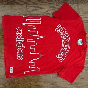 Red adidas X Run DMC NYC skyline T-shirt
